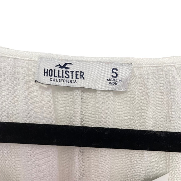 NWT! Hollister White V-neck Long Sleeve Peasant Top Size S - Picture 8 of 10